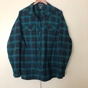 EDDIE BAUER Turquoise/Navy Flannel - Large